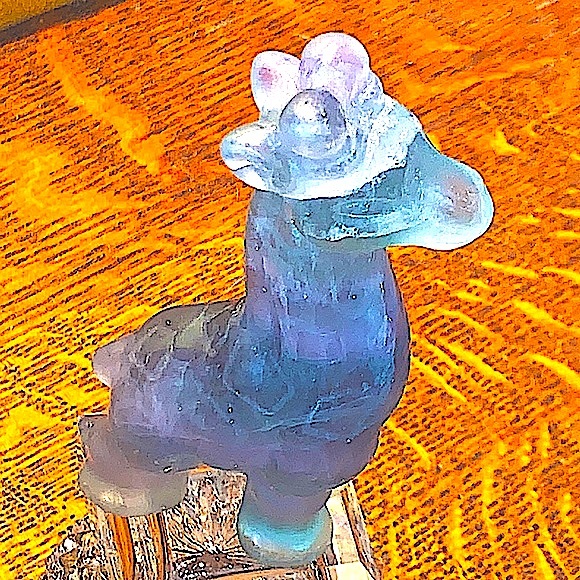 NATURAL FLUORITE GIRAFFE CARVED NEW HEALING STONE 4 INCH - Picture 3 of 12